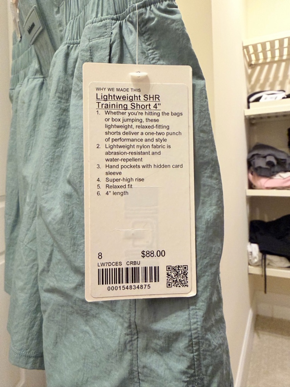Lululemon Teal Lightweight SHR Training Short 4”